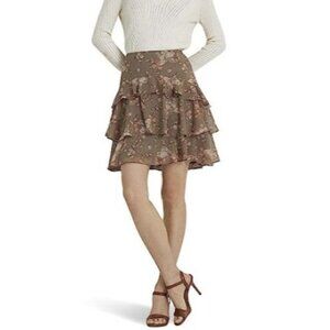 Lauren Ralph Lauren Womens Floral Crinkle Georgette Tiered Skirt Size 16 NWT
